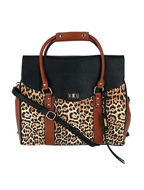 Badgley Mischka Leopard Weekender Tote Travel Bag, Leopard