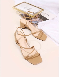 Minimalist Buckle Decor Ankle Strap Sandals