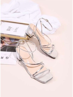 Minimalist Buckle Decor Ankle Strap Sandals