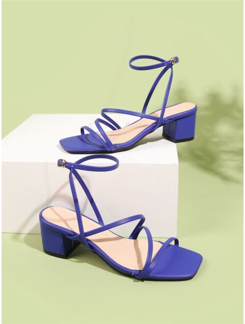 Shein Minimalist Buckle Decor Ankle Strap Sandals