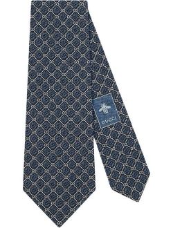 GG and rhombus motif silk tie