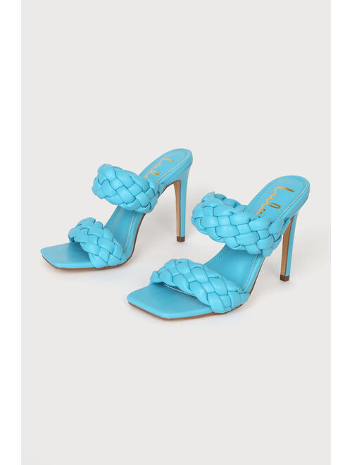 Lulus Kakee Aqua Woven High Heel Sandals