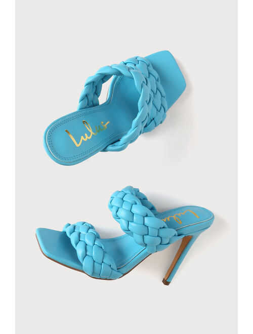 Lulus Kakee Aqua Woven High Heel Sandals