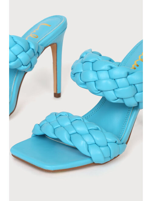 Lulus Kakee Aqua Woven High Heel Sandals