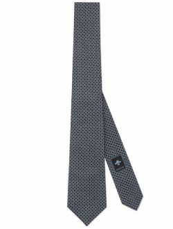 Geometric G pattern silk tie