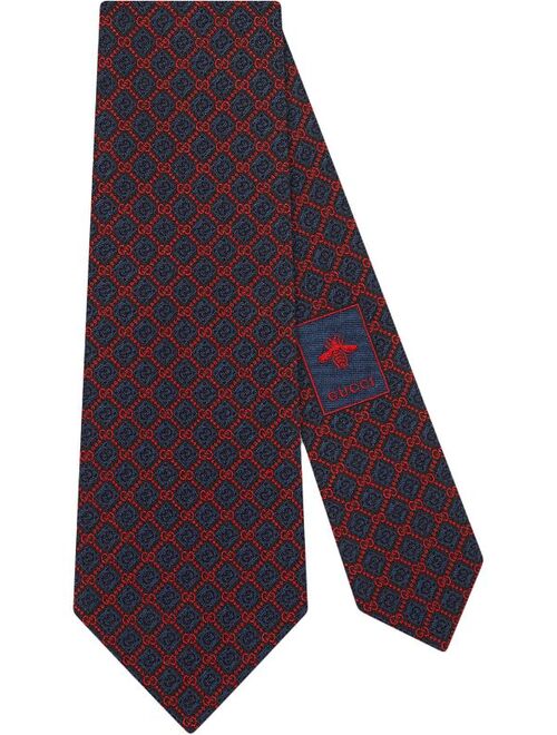 Gucci GG rhombus motif silk tie