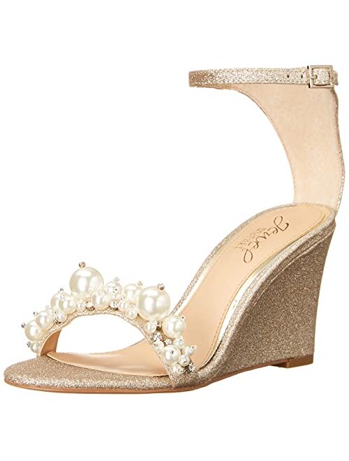 Jewel Badgley Mischka Women's Laurence Embellished Wedges