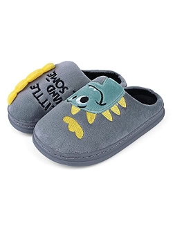 Wysbaoshu Boys Girls House Slippers Kids Cute Animal Slippers Warm Comfy Fuzzy Anti-Slip Indoor Shoes