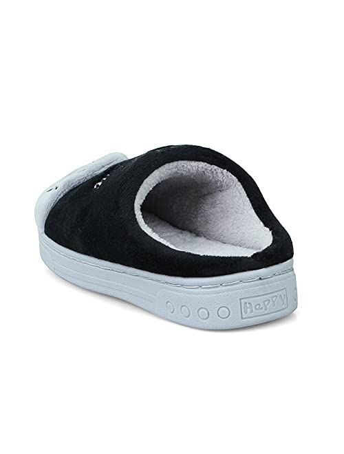 Wysbaoshu Boys Girls House Slippers Kids Cute Animal Slippers Warm Comfy Fuzzy Anti-Slip Indoor Shoes