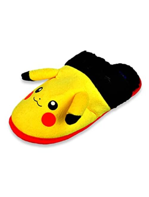 Buy Pokemon Boys' Slippers – Pikachu Plush Fuzzy Slipper Slides (Little ...