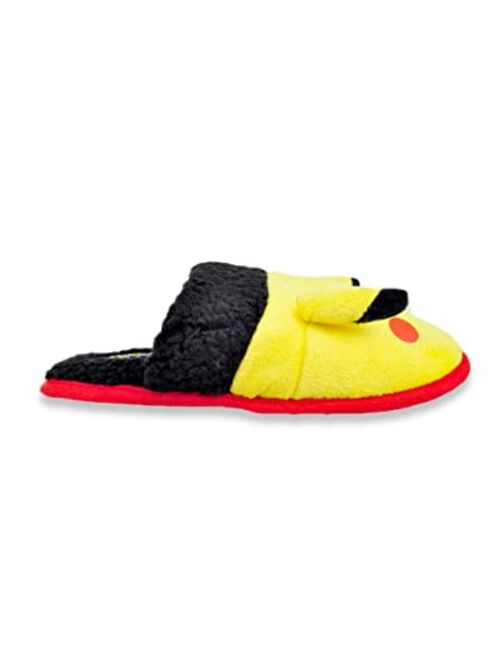 Pokemon Boys' Slippers – Pikachu Plush Fuzzy Slipper Slides (Little/Big Kid)