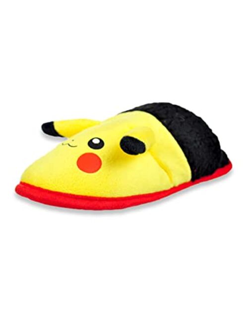 Pokemon Boys' Slippers – Pikachu Plush Fuzzy Slipper Slides (Little/Big Kid)