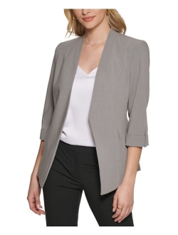 Open Front 3/4 Roll Sleeve Jacket