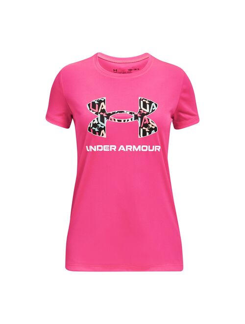 Girls 7-16 Under Armour Big Moisture Wicking Logo Tech Tee