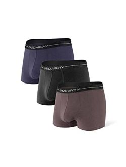 Men's Underwear Soft Cotton-Modal Blend Breathable Pouch Comfort Lightweight Trunks No Fly in 3 or 4 Pack