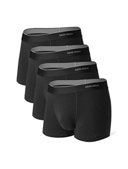 Men's Underwear Soft Cotton-Modal Blend Breathable Pouch Comfort Lightweight Trunks No Fly in 3 or 4 Pack