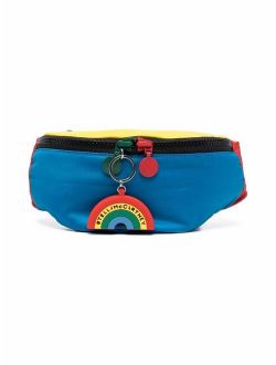 Kids colour-block recycled belt bag