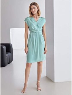 Premium Batwing Sleeve Wrap Dress