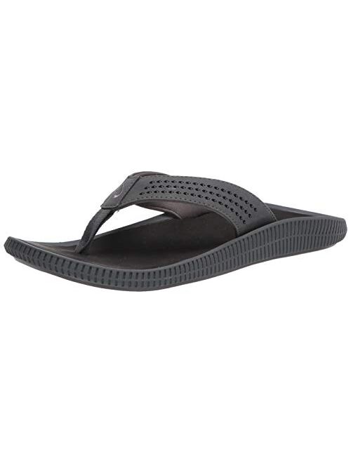 OluKai Ulele Men's Beach Sandals, Quick-Dry Flip-Flop Slides, Water Resistant Suede Lining & Wet Grip Soles, Soft Comfort Fit & Arch Support