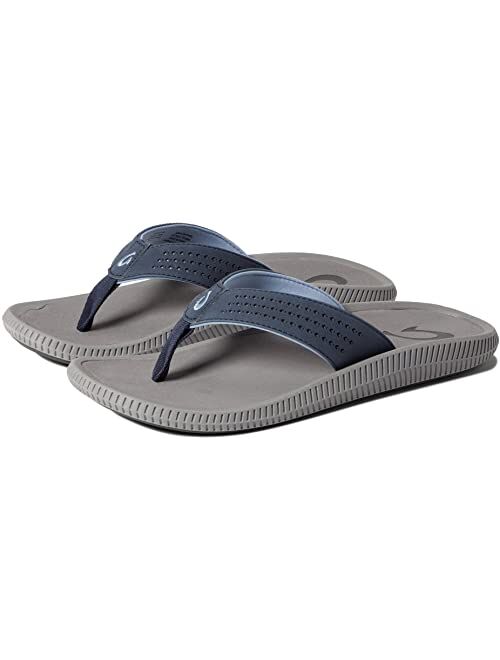 OluKai Ulele Men's Beach Sandals, Quick-Dry Flip-Flop Slides, Water Resistant Suede Lining & Wet Grip Soles, Soft Comfort Fit & Arch Support