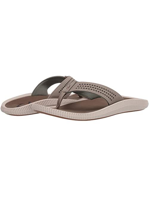 OluKai Ulele Men's Beach Sandals, Quick-Dry Flip-Flop Slides, Water Resistant Suede Lining & Wet Grip Soles, Soft Comfort Fit & Arch Support