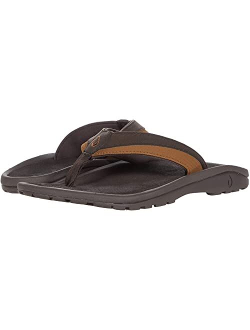 OluKai Ohana Koa Men's Beach Sandals, Quick-Dry Flip-Flop Slides, Water Resistant & Lightweight, Compression Molded Footbed & Soft Comfort Fit