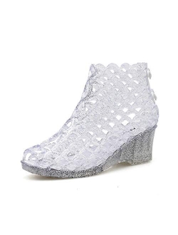 xsby Summer Style Summer Shoes Women Wedges Sandals High Heels Women Summer Shoes Glass Slipper Jelly Shoe