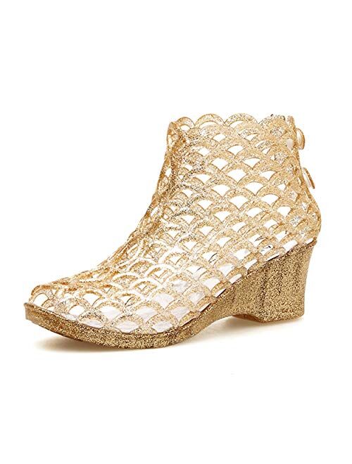 xsby Summer Style Summer Shoes Women Wedges Sandals High Heels Women Summer Shoes Glass Slipper Jelly Shoe