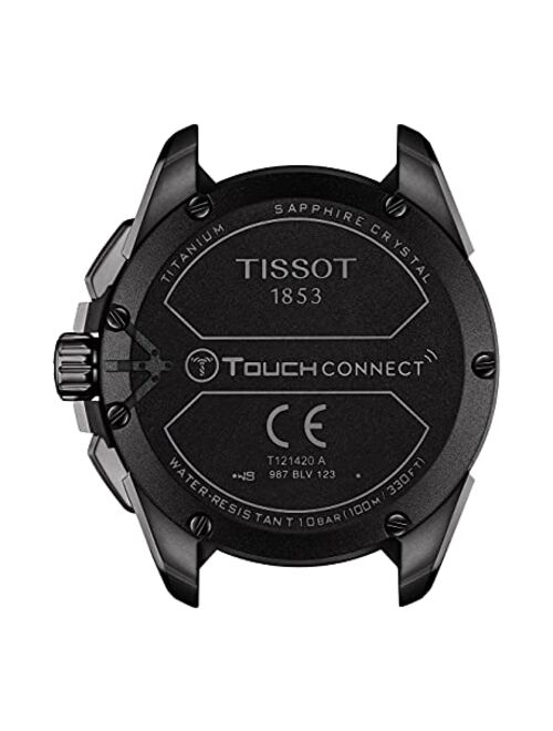 Tissot Unisex T-Touch Connect Solar Antimagnetic Titanium Case Swiss Tactile Quartz Watch with Rubber Strap, Black, 23 (Model: T1214204705103)