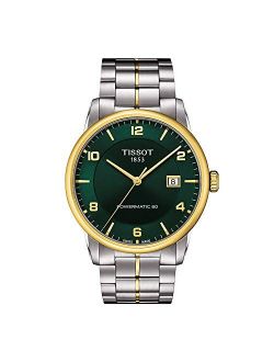 mens Luxury Stainless Steel Dress Watch Yellow Gold 1N14,Grey T0864072209700