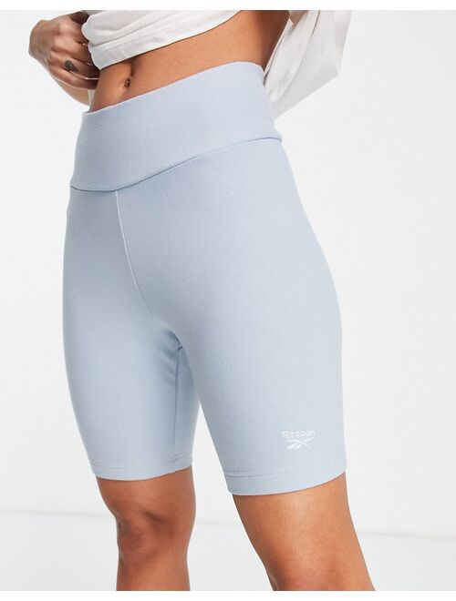 Reebok freestyle legging shorts in baby blue