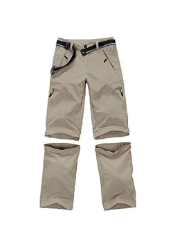 Asfixiado Boys Cargo Pants, Kids' Casual Outdoor Quick Dry Waterproof Hiking Climbing Convertible Trousers