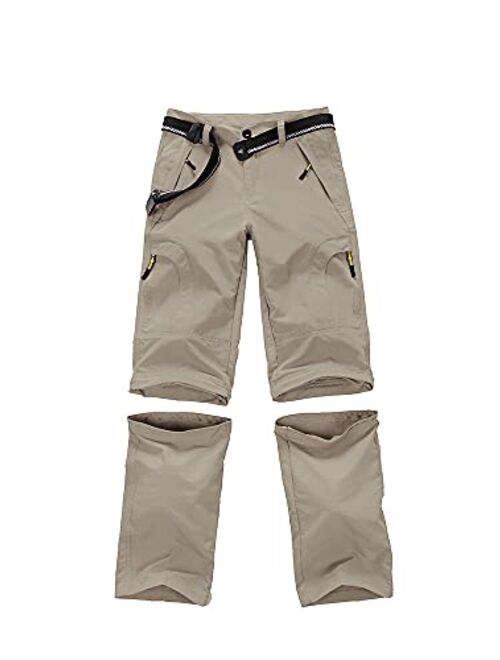 Asfixiado Boys Cargo Pants, Kids' Casual Outdoor Quick Dry Waterproof Hiking Climbing Convertible Trousers