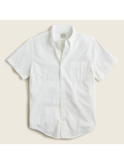 Short-sleeve yarn-dyed seersucker shirt