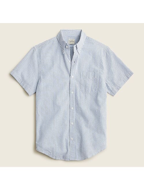 J.Crew Short-sleeve yarn-dyed seersucker shirt