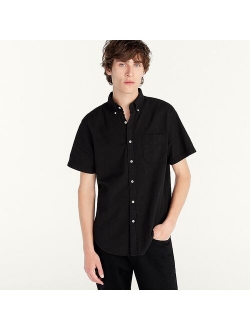 Relaxed short-sleeve organic cotton seersucker shirt