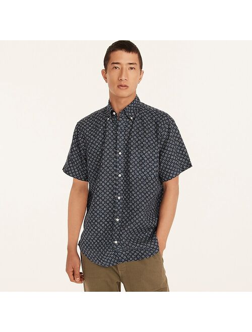 J.Crew Short-sleeve linen shirt in print