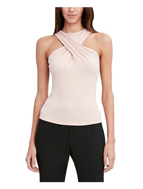 BCBGMAXAZRIA Twist Neck Knit Tank Top