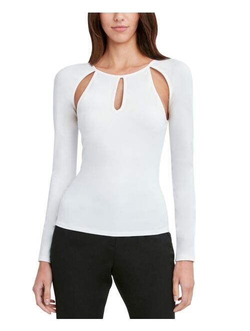 BCBGMAXAZRIA Long Sleeve Cutout Top