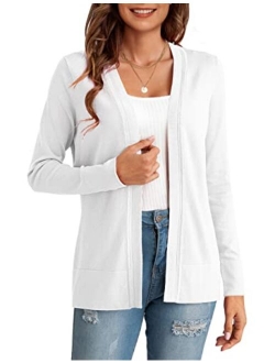 LIENRIDY Women's Cardigans Lightweight Long Sleeve Open Front Sweater Cardigan, S-XL