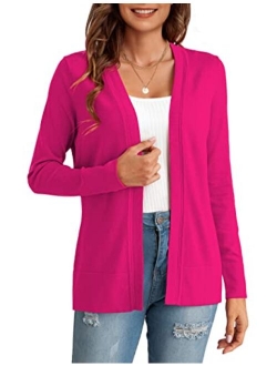 LIENRIDY Women's Cardigans Lightweight Long Sleeve Open Front Sweater Cardigan, S-XL