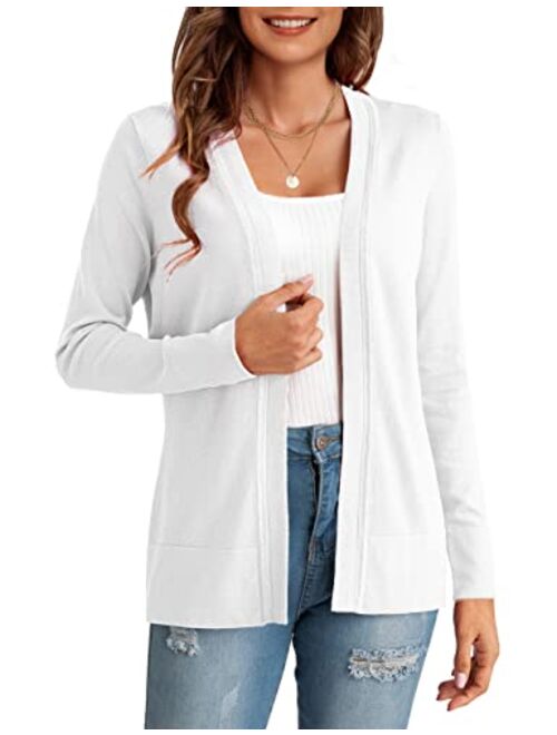 LIENRIDY Women's Cardigans Lightweight Long Sleeve Open Front Sweater Cardigan, S-XL