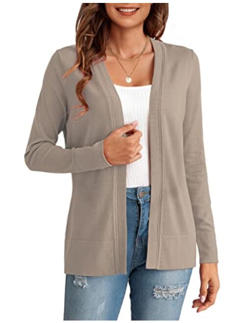 LIENRIDY Women's Cardigans Lightweight Long Sleeve Open Front Sweater Cardigan, S-XL