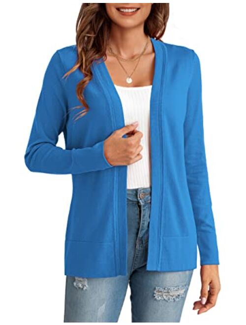 LIENRIDY Women's Cardigans Lightweight Long Sleeve Open Front Sweater Cardigan, S-XL