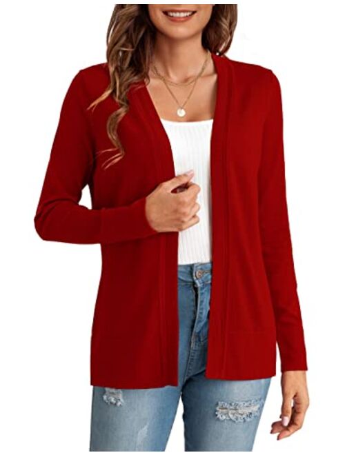 LIENRIDY Women's Cardigans Lightweight Long Sleeve Open Front Sweater Cardigan, S-XL