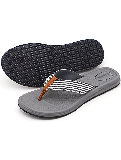 ADAX Women's Comfortable Memory Foam Flip Flops,Soft Cushion Non Slip Thong Sandals With Arch Support