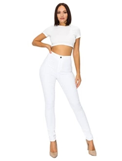 Ap Blue Aphrodite High Waisted Jeans for Women - High Rise Waist Skinny Slim Fit Stretch Casual Denim Pants with Back Pockets