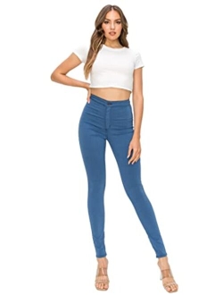 Ap Blue Aphrodite High Waisted Jeans for Women - High Rise Waist Skinny Slim Fit Stretch Casual Denim Pants with Back Pockets