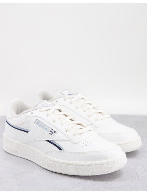 Reebok Club C 85 Vegan sneakers in white and blue