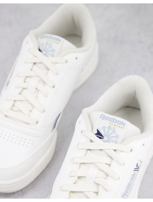 Reebok Club C 85 Vegan sneakers in white and blue